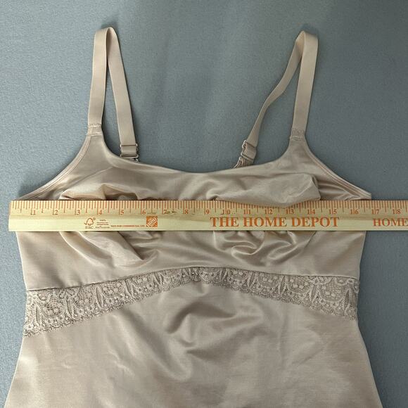 Ruby Ribbon Lace Full Support Cami 44 Beige Style #3024 Adjustable Shape Wear - Picture 13 of 14